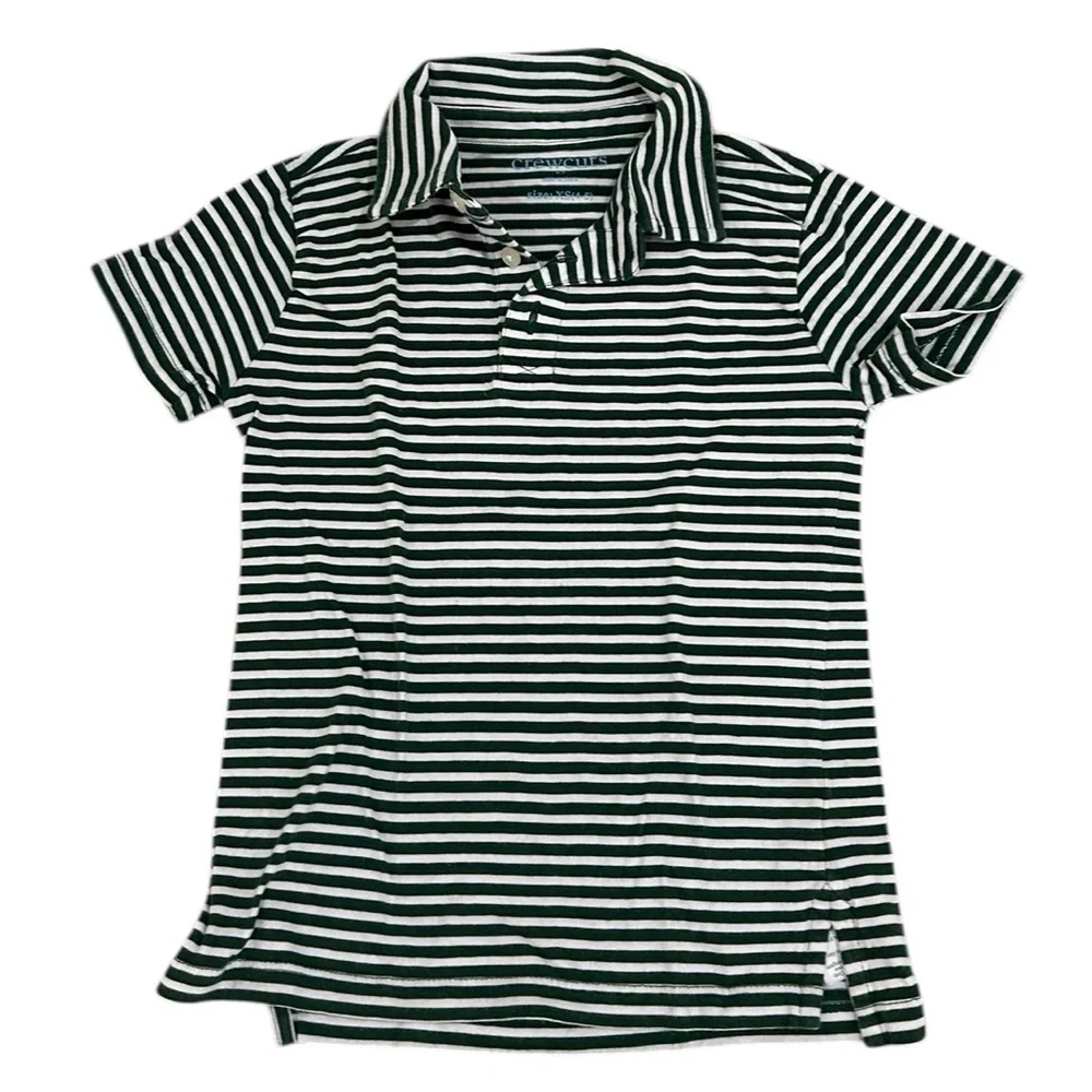 Crewcuts green & White Striped cotton Polo size xs 4-5 (boys)